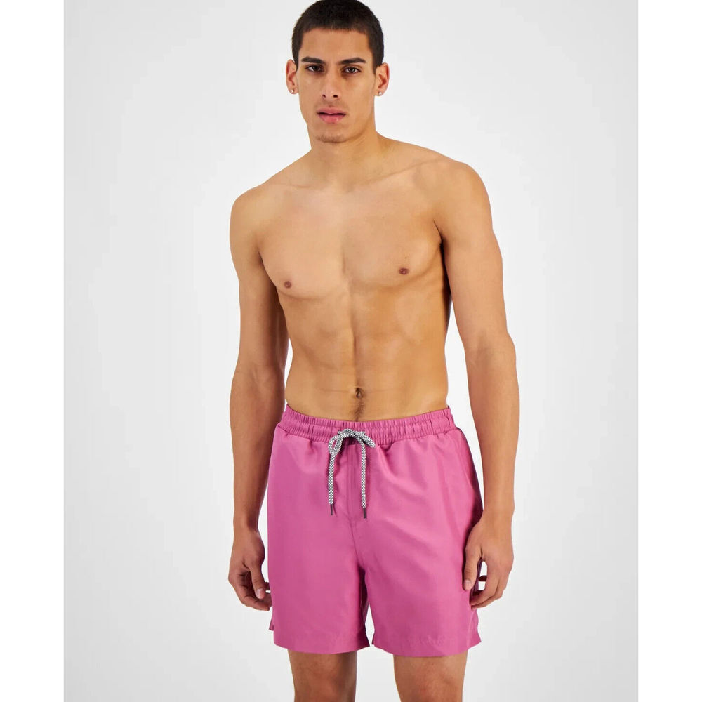 I.N.C. Men's NEW Solid Fiery Pink 5" Quick Dry Swim Shorts Trunks XXL